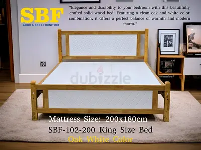 Stylish Oak White King Size Bed - Perfect for Modern Bedrooms!