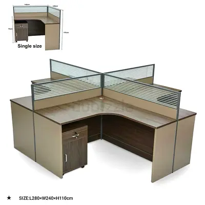 L Shaped Executive Office Desk with Panels