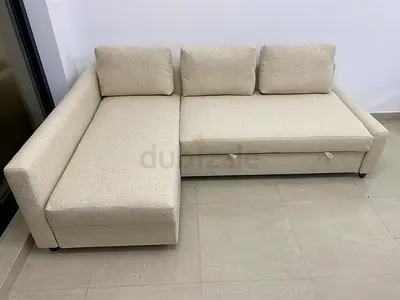 IKEA friheten l shape sofa bed in beige color