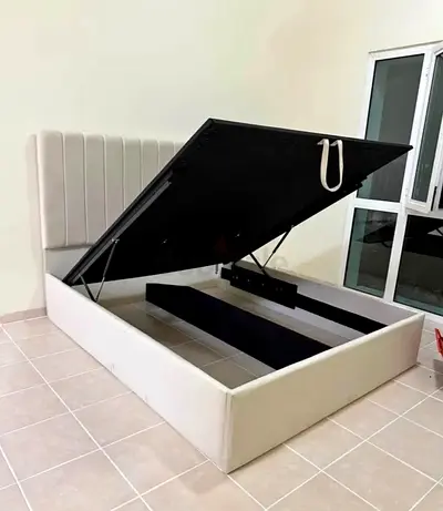 Stylish Storage Bed with Upholstered Headboard