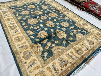 148 x 210 cm | New Handmade Beautiful Blue Zeigler Carpet (#14U)