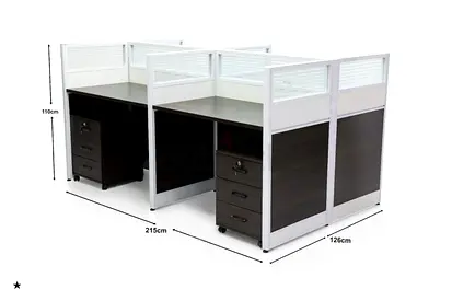 Modern Office Workstations with Storage Drawers