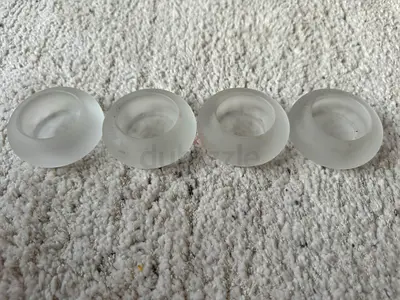 Set of 4 Frosted Glass Tea Light (candle) holders
