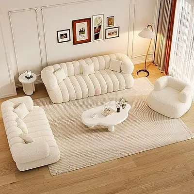 Elegant Cream Sofa Set 3+2+1