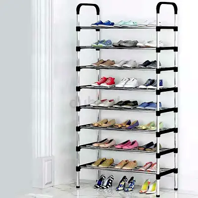 SHOE RACK, PREMIUM STAINLESS STEEL RACK, 8 LAYER SHOE ORGANIZER