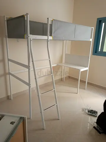 IKEA loft bed single size with desk Used good condition available for sale