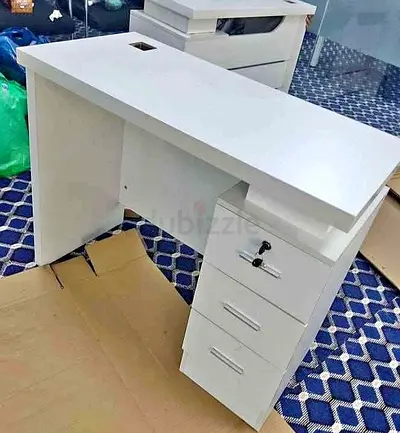 Modern White Study Desk with Drawers