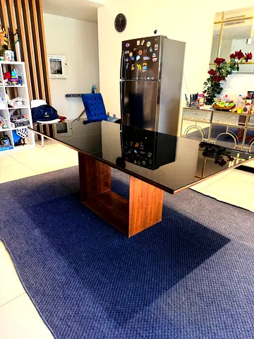 Stylish Italian glass dining table  for Sale