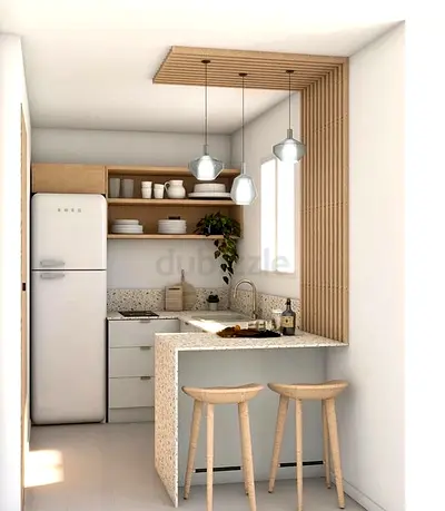 Stylish and Modern Kitchenette with Breakfast Bar