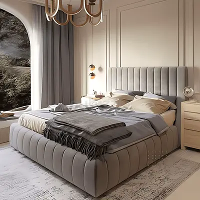 Modern upholstered bed - 180*200 king size