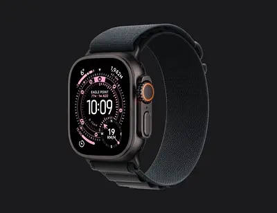 Apple Watch Ultra 3 GPS + Cellular 49mm Black Titanium Case with Black Alpine Loop - Medium