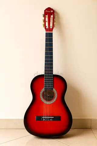 Beautiful Red Acoustic Guitar by Prince - Perfect for Musicians