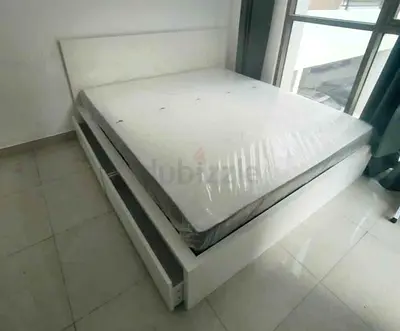 IKEA Malam king size bed 180/200cm bed with 2 storage drawers underneath  and Ikea mattress