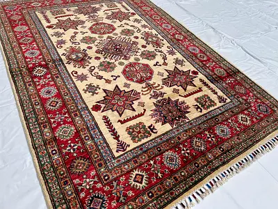 146 x 207 cm | New Handmade Super Kazak Wool Carpet (22U)
