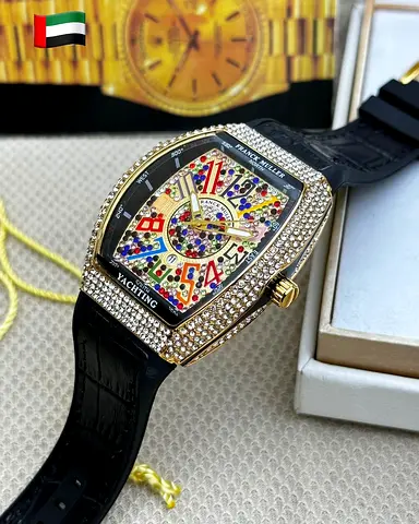 Stylish Frank Mueller Watch with Colorful Dial and Diamonds