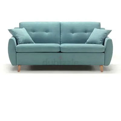 Stylish and Comfy Two-Seater Sofa in Soft Blue