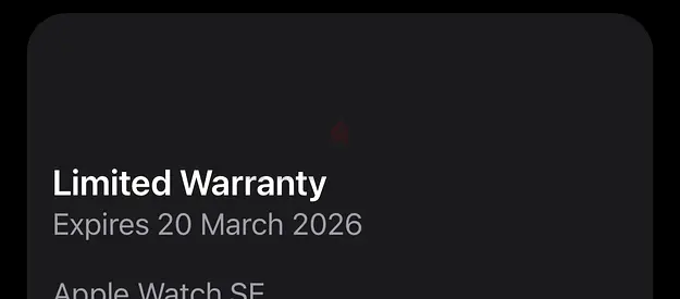 Apple Watch SE - Limited Warranty Until 2026!