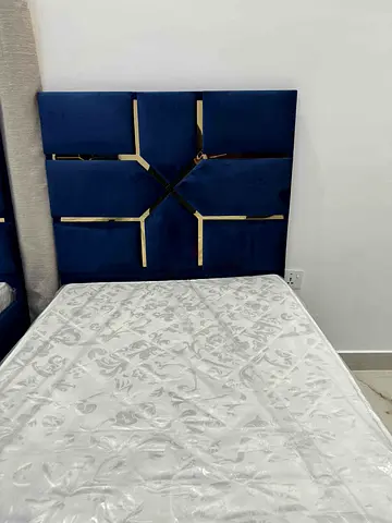 Stylish Blue Velvet Bed Headboard for Sale!