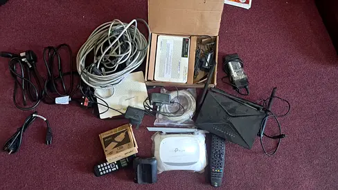 Assorted Electronics Accessories Collection - Cables, Remote, and More