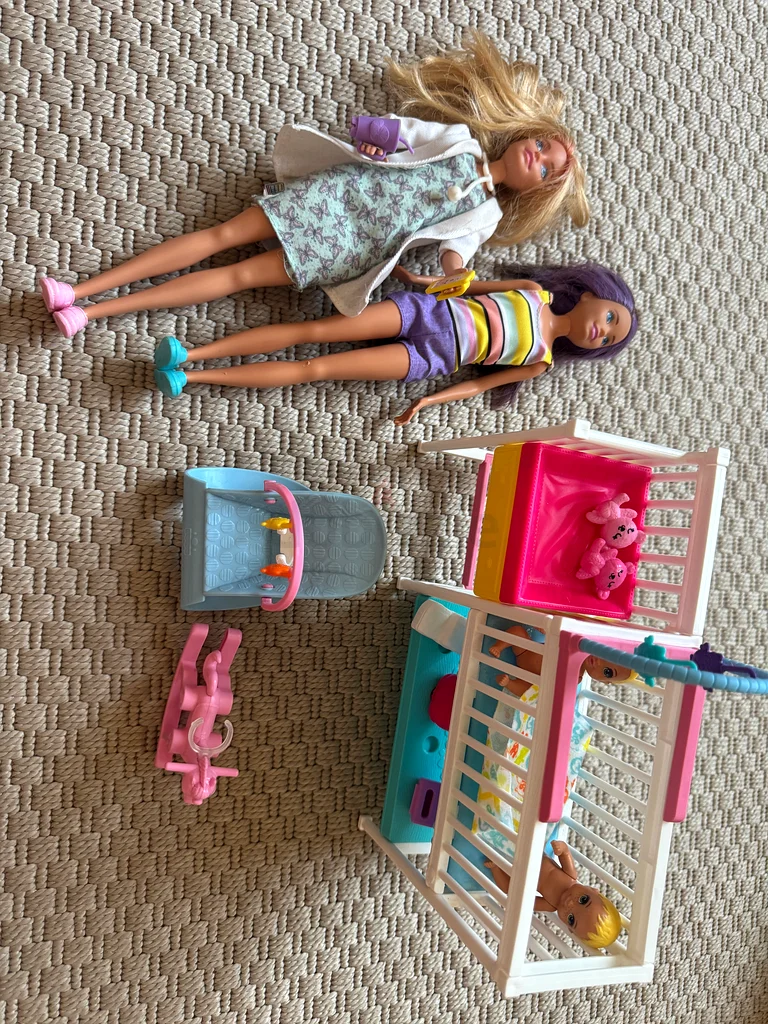 Barbie Doll Set with baby cot and Accessories dubizzle