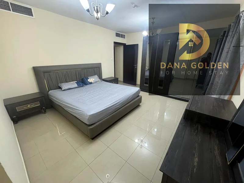 Two rooms, a hall, 2 balcony, ,2 bathroom, furnished with hotel furniture, 4800 dirhams with internet, Burj Manazel 1.64050909907074111