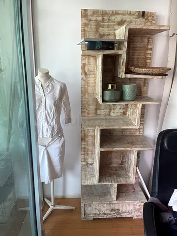 Mango hardwood bookcase bookShelf /1000aed FINAL +150aed pick up / al raha beach