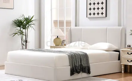 Queen Size Lift Up Storage Bed with Modern Wingback Headboard, Upholstered Platform Bed