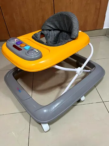 First Step Baby Walker – Yellow  Grey – Excellent Condition