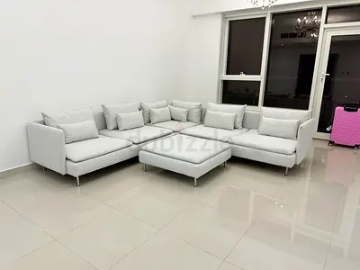 IKEA SODERHAMN SIX SEAT SOFA WITH OTTOMAN