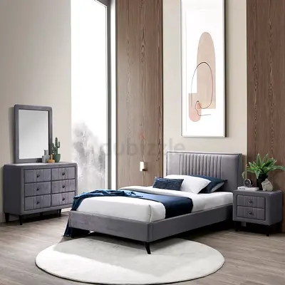 Modern single fabric bedroom set