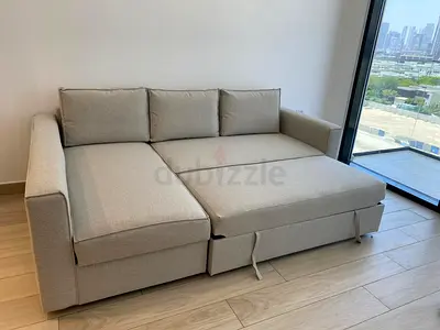IKEA Lshape sofa com bed with storage