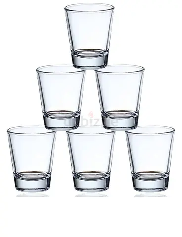 Stylish 26 Set of 6  12 Clear SHOT Glass Tumblers for Your Home طقم كؤوس زجاجية
