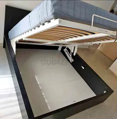 Ikea queen size hydraulic bed with Ikea mattress  ‎
