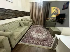 Two rooms, a hall, balcony, ,2 bathroom, furnished with hotel furniture, 4799 dirhams with internet,