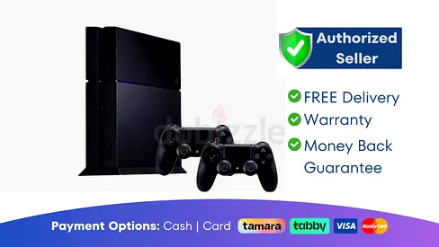PlayStation 4 Fat by Sony – Black – 500GB Console + 2 Wireless Controllers  New | FREE Delivery