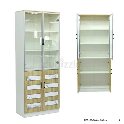 Stylish Modern Display Cabinet with Glass Doors