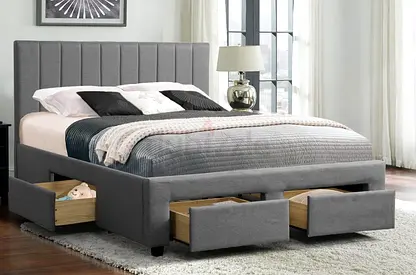 New luxury 180*200 king size FABRIC BED FRAME- WITH DRAWERS