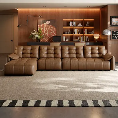 Modern stylish 4 seater L shape leather Sofa