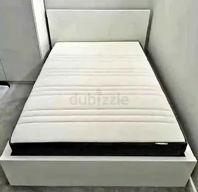 IKEA Malam double bed with 2 storage drawers underneath and Ikea mattress 140×200cm