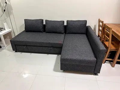 Ikea Friheten L shaped sofa bed with storage