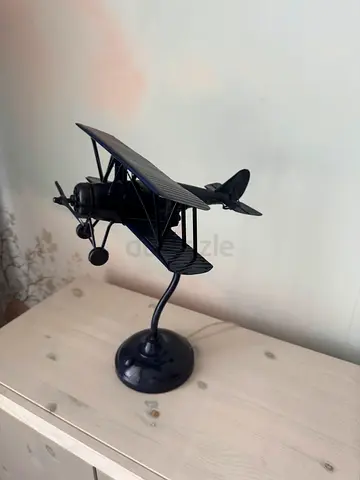 Pottery Barn - Elegant Dark blue Lamp Airplane Model for Home Décor