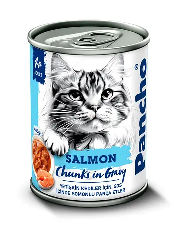 PANCHO Cat Wet Food Chunks In Gravy 400GM - Canned (1+ Years), 3.5 aed per can
