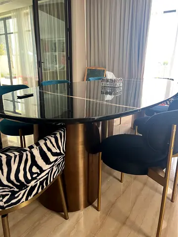 Stylish Dining Marble Table excluded Elegant Chairs