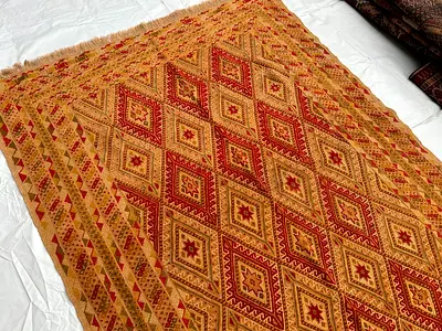 Vintage 149 x 196 cm Handmade Beautiful Tribal Afghan Mashwani Rug 28U