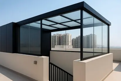 Aluminium Glass Enclosed Rooftop Stair tower