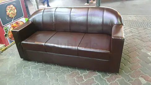 Stylish Brown Faux Leather Sofa for Sale