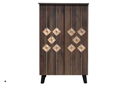 Chic Wooden Cabinet with Unique Decorative Design