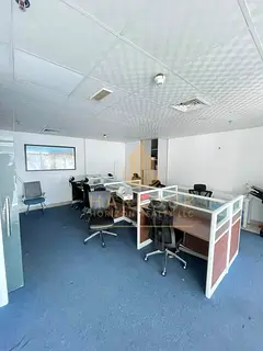Furnished Office For Rent With Glass Partitions