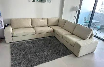 Ikea Kivik corner sofa five seater in beige color