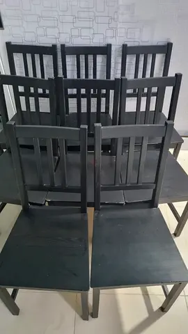 Stunning Dark brown-Black Wooden Chairs Set (ikea) 6 or 8